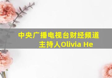 中央广播电视台财经频道主持人Olivia He